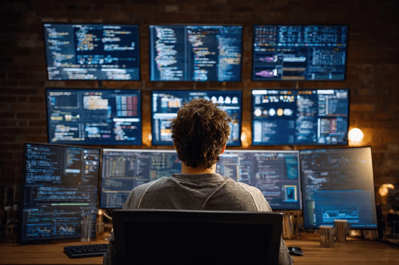 coder with multiple screens